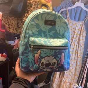 Disney Stitch Blue Mini Backpack Tropical Design
